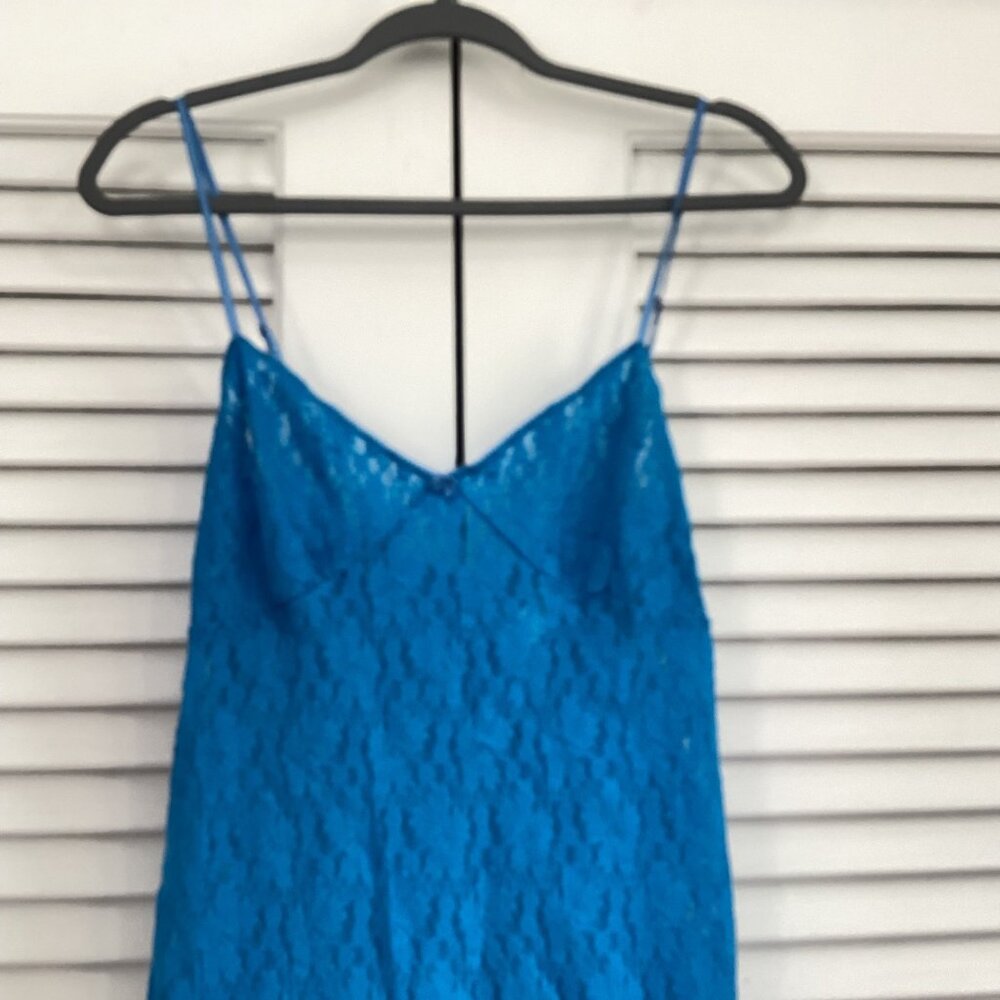 August Moon Intimates Lace Slip Dress Babydoll blue Size M Y2K fairy - Picture 14 of 15
